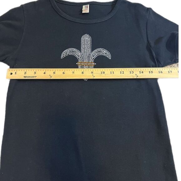 New Orleans Saints Embellished Tee Shirt. Fleur-de-Lis with “diamonds”. Sz L (fi - Picture 7 of 8